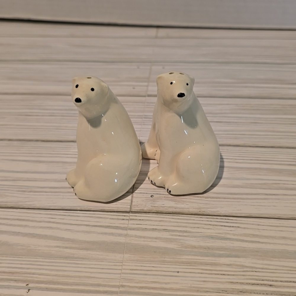 Ceramic Polar Bear Salt And Pepper Shakers